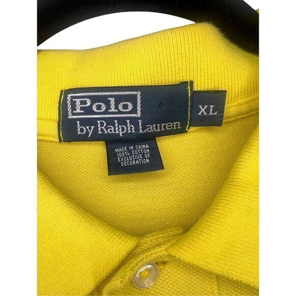 Polo Ralph Lauren Men’s XL Short Sleeve Collared Polo Shirt Yellow Pony Logo - Picture 3 of 5